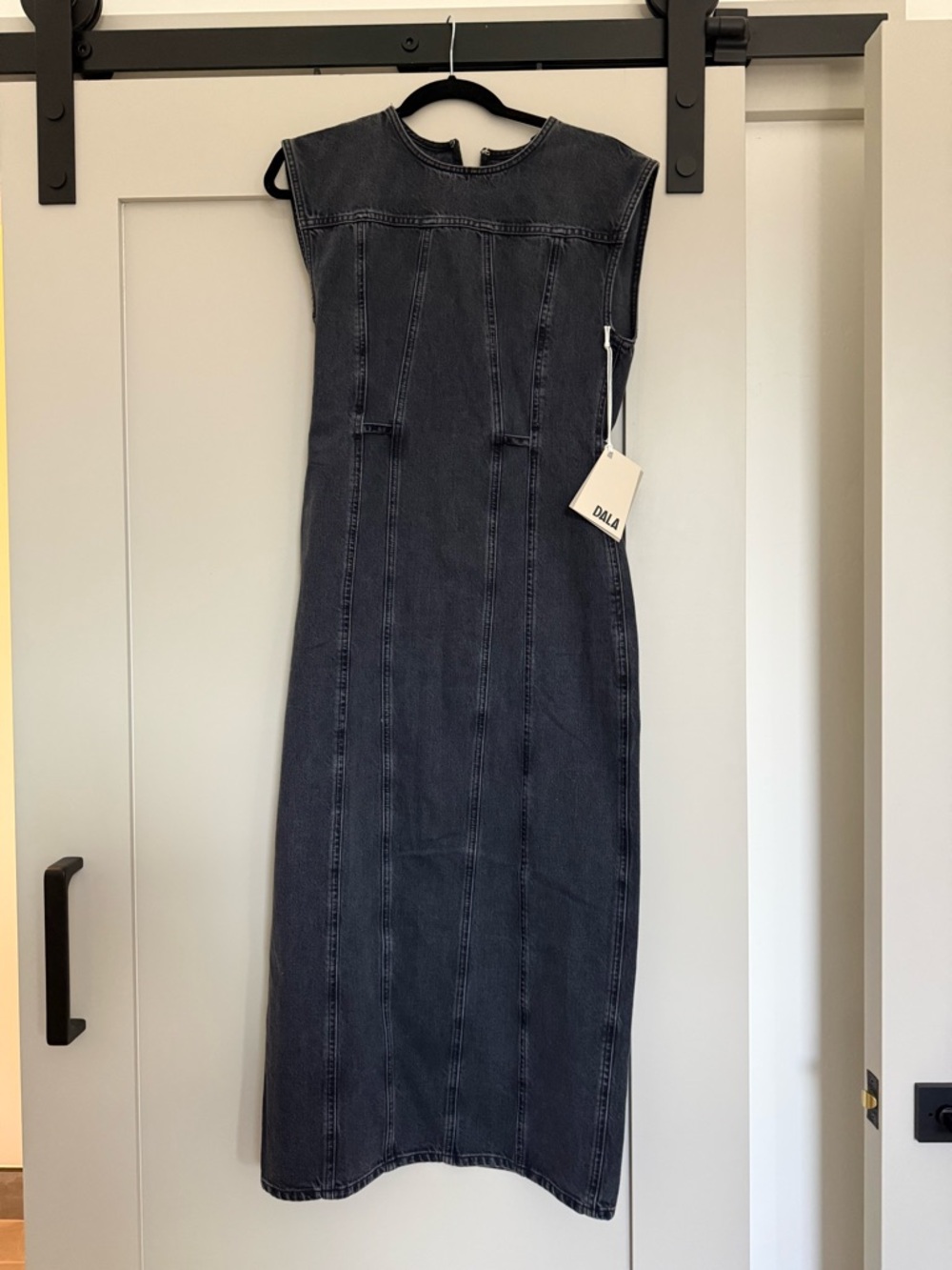 Dala Sleeveless Black Denim Dress